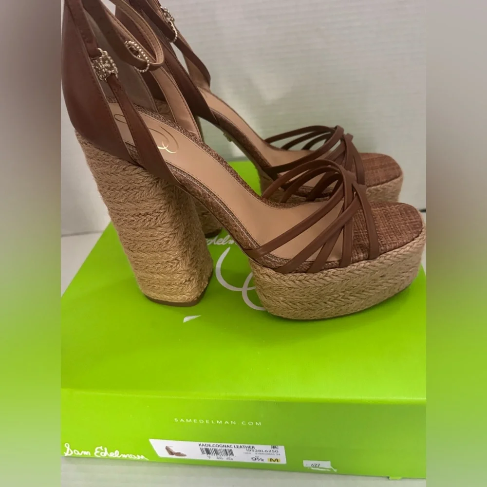 NEW Sam Edelman Kade Ankle Strap Espadrille Platform Sandal Sandals Shoes 9.5 - Picture 3 of 8